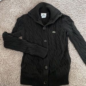 Lacoste High Neck Cardigan Sweater